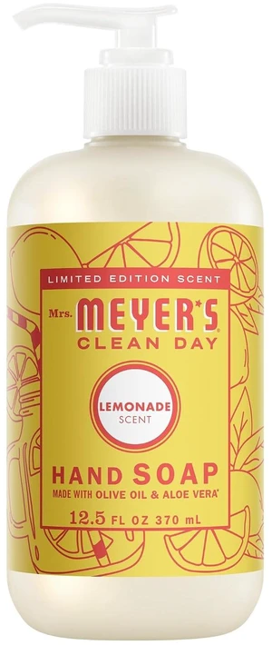 Mrs. Meyer's Clean Day Hand Soap, Lemonade Scent, 12.5 fl oz Bottle Mrs. Meyer's Clean Day Hand Soap, Lemonade Scent, 12.5 fl oz Bottle