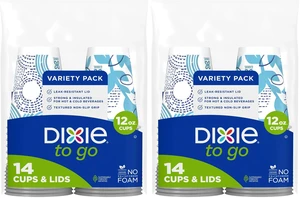 Dixie Insulated Paper Coffee Cups with Lids, 12 oz, 14 Count, Pack of 2, for Hot or Cold Dixie Insulated Paper Coffee Cups with Lids, 12 oz, 14 Count, Pack of 2, for Hot or Cold