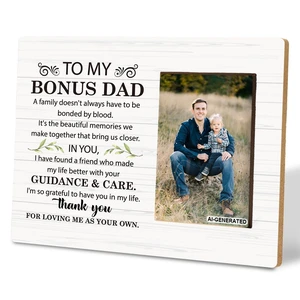 Photo Frame Wall Art Tabletop for Bonus Dad, Stepdad, Father's Day Gift, Thank You for Loving Me as Your Own, Fits 4x6 Inches Photo Photo Frame Wall Art Tabletop for Bonus Dad, Stepdad, Father's Day Gift, Thank You for Loving Me as Your Own, Fits 4x6 Inches Photo