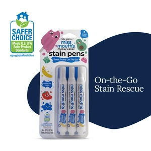 Miss Mouth's Messy Eater Stain Treater Pens, 3 Pack, Stain Remover for Food, Grease, Coffee & More, Gentle on Laundry, Fabric & Underwear for Baby & Kids Miss Mouth's Messy Eater Stain Treater Pens, 3 Pack, Stain Remover for Food, Grease, Coffee & More, Gentle on Laundry, Fabric & Underwear for Baby & Kids