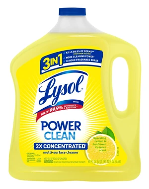 Lysol 2X Concentrated All Purpose Multi-Surface Disinfectant Floor Cleaner, Lemon & Sunflower, for Bathroom & Kitchen, 90 fl oz Lysol 2X Concentrated All Purpose Multi-Surface Disinfectant Floor Cleaner, Lemon & Sunflower, for Bathroom & Kitchen, 90 fl oz