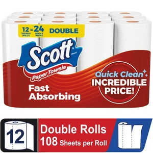Scott Choose-A-Sheet Paper Towels, 12 Double Rolls Scott Choose-A-Sheet Paper Towels, 12 Double Rolls