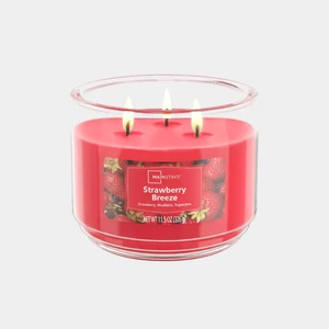 Mainstays 3-Wick Scented Glass Jar Candle, Strawberry Breeze, 11.5oz Mainstays 3-Wick Scented Glass Jar Candle, Strawberry Breeze, 11.5oz