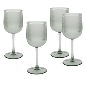 Better Homes & Gardens 4-Piece Green Ribbed Tritan Wine Glass Set Better Homes & Gardens 4-Piece Green Ribbed Tritan Wine Glass Set