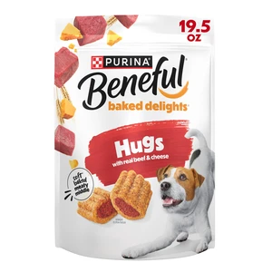 Purina Beneful Baked Delights Hugs Dog Treats with Real Beef and Cheese, 19.5 oz Pouch Purina Beneful Baked Delights Hugs Dog Treats with Real Beef and Cheese, 19.5 oz Pouch
