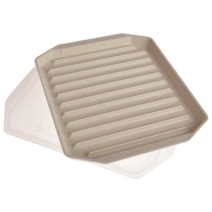 Nordic Ware Microwave Safe Plastic Bacon Rack with Lid, White, 2-Piece Nordic Ware Microwave Safe Plastic Bacon Rack with Lid, White, 2-Piece