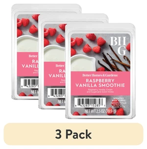 Better Homes & Gardens Raspberry Vanilla Smoothie Scented Wax Melts, 2.5 oz, Pack of 3 Better Homes & Gardens Raspberry Vanilla Smoothie Scented Wax Melts, 2.5 oz, Pack of 3