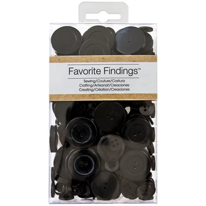 Favorite Findings Value Black Assorted Sew Thru and Shank Buttons - 4oz Favorite Findings Value Black Assorted Sew Thru and Shank Buttons - 4oz