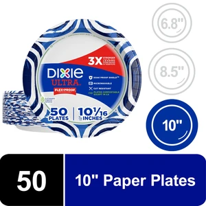 Dixie Ultra 10 Inch Disposable Paper Plates, Multi-Color, 50 Count Dixie Ultra 10 Inch Disposable Paper Plates, Multi-Color, 50 Count