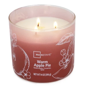 Mainstays Warm Apple Pie 3-Wick Ombre Wrap Jar Candle, 14 Ounce Mainstays Warm Apple Pie 3-Wick Ombre Wrap Jar Candle, 14 Ounce