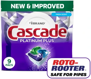 Cascade Platinum Plus Dishwasher Pods, Lemon, 9 Count Cascade Platinum Plus Dishwasher Pods, Lemon, 9 Count