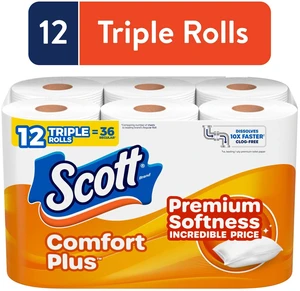 Scott Comfort Plus Toilet Paper, 12 Triple Rolls Scott Comfort Plus Toilet Paper, 12 Triple Rolls