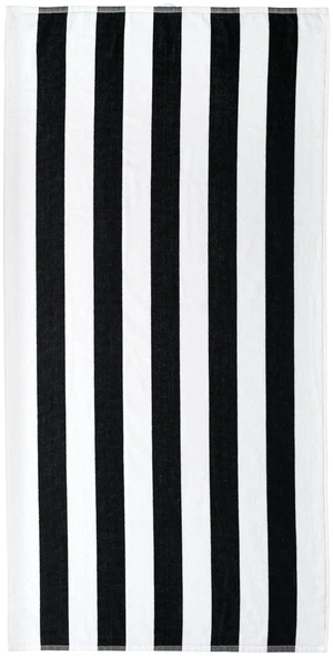 Mainstays Cabana Stripe Beach Towel, 58in x 28in, Black Mainstays Cabana Stripe Beach Towel, 58in x 28in, Black