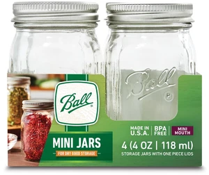 Ball 4 oz Mini Jars, 4 Count Ball 4 oz Mini Jars, 4 Count