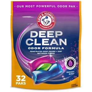 ARM & HAMMER Detergent Power Paks, Deep Clean Odor Formula, Radiant Burst, 32 Count ARM & HAMMER Detergent Power Paks, Deep Clean Odor Formula, Radiant Burst, 32 Count