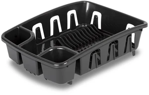 Sterilite DrainRack All-in-One Dishrack and Drainboard, Inclined Base for Draining, Black Sterilite DrainRack All-in-One Dishrack and Drainboard, Inclined Base for Draining, Black