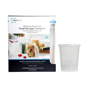 Mainstays 32oz Clear Plastic Deli Containers, 40-Piece Mainstays 32oz Clear Plastic Deli Containers, 40-Piece