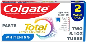 Colgate Total Active Prevention Whitening Toothpaste, Mint, 2 Pack, 5.1oz Colgate Total Active Prevention Whitening Toothpaste, Mint, 2 Pack, 5.1oz