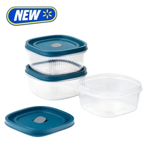 Mainstays Square Food Storage Container Set, 5-Cup, 3-Pack, Plastic, with Lids Mainstays Square Food Storage Container Set, 5-Cup, 3-Pack, Plastic, with Lids
