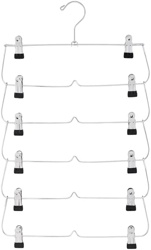 Mainstays 6-Tier Space-Saving Chrome Metal Pant & Skirt Hanger Mainstays 6-Tier Space-Saving Chrome Metal Pant & Skirt Hanger