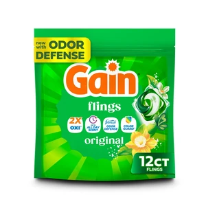 Gain Flings Laundry Detergent Soap Pacs, 4-in-1 Oxi Boost and Febreze, Original Scent, 12 Count Gain Flings Laundry Detergent Soap Pacs, 4-in-1 Oxi Boost and Febreze, Original Scent, 12 Count
