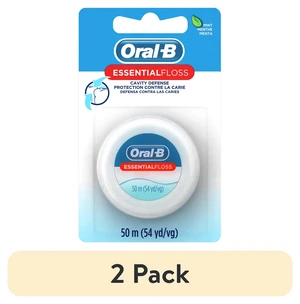 Oral-B Essential Floss Mint Waxed Dental Floss Cavity Defense, 2 Pack, 50m Oral-B Essential Floss Mint Waxed Dental Floss Cavity Defense, 2 Pack, 50m