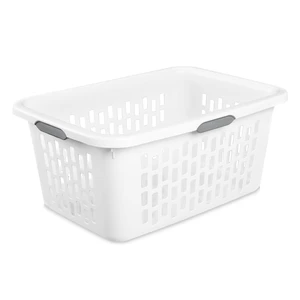 Sterilite Large Plastic 2 Bushel Laundry Basket with 4 Comfort Grip Handles, White Sterilite Large Plastic 2 Bushel Laundry Basket with 4 Comfort Grip Handles, White