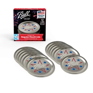 Ball Limited Edition Americana Regular Mouth Mason Jar Lids, 12 Pack Ball Limited Edition Americana Regular Mouth Mason Jar Lids, 12 Pack