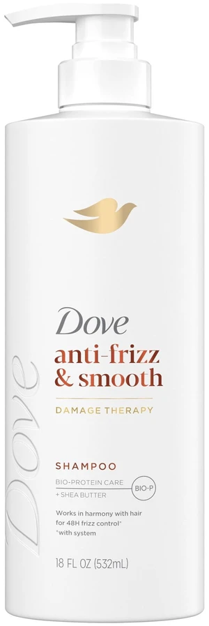 Dove Shampoo for Frizz-Prone Hair, Anti Frizz & Smooth, with Bio-Protein Care Technology and Shea Butter, 18 Fl Oz Dove Shampoo for Frizz-Prone Hair, Anti Frizz & Smooth, with Bio-Protein Care Technology and Shea Butter, 18 Fl Oz