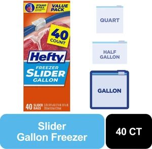 Hefty Slider Gallon Freezer Bags, 40 Count Hefty Slider Gallon Freezer Bags, 40 Count