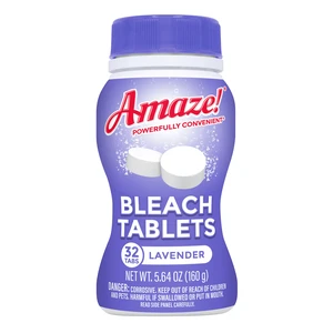 Amaze Ultra-Concentrated Bleach Tablets for Laundry & Home Cleaning, Lavender Scent, 32 Count Amaze Ultra-Concentrated Bleach Tablets for Laundry & Home Cleaning, Lavender Scent, 32 Count
