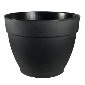 Jacinto 10inch Black Recycled Plastic Planter with Drain Hole Jacinto 10inch Black Recycled Plastic Planter with Drain Hole