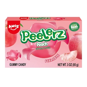 AMOS Peelerz Peach Theatre Box Gummy Candy, Gluten, Milk and Nut Free, 3Oz, 1Count AMOS Peelerz Peach Theatre Box Gummy Candy, Gluten, Milk and Nut Free, 3Oz, 1Count