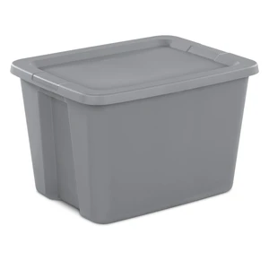 Sterilite 18 Gallon Large Plastic Storage Bin with Snap-On Lid, Gray Sterilite 18 Gallon Large Plastic Storage Bin with Snap-On Lid, Gray