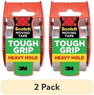 Scotch Tough Grip Moving Packaging Tape, Clear, 1.88in x 925in, 2 Pack Scotch Tough Grip Moving Packaging Tape, Clear, 1.88in x 925in, 2 Pack