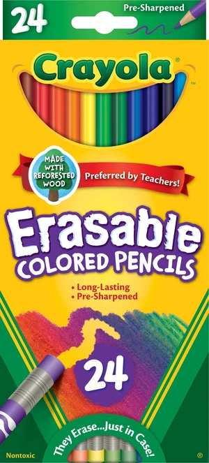 Crayola Erasable Colored Pencils, 24 Count, School & Classroom Supplies for Kids and Teachers, Gift Crayola Erasable Colored Pencils, 24 Count, School & Classroom Supplies for Kids and Teachers, Gift
