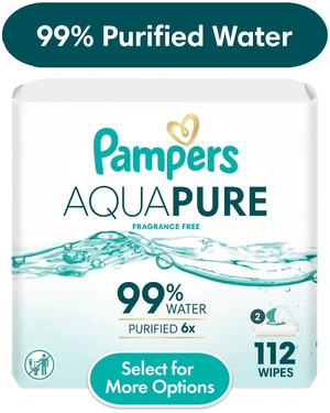 Pampers Aqua Pure Unscented Baby Wipes, 2-Pack (112 Wipes) Pampers Aqua Pure Unscented Baby Wipes, 2-Pack (112 Wipes)