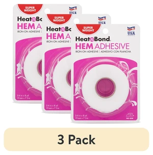 HeatnBond Hem Iron-On Adhesive, Super Weight, 3/4 Inch x 8 Yards, White (3 Pack) HeatnBond Hem Iron-On Adhesive, Super Weight, 3/4 Inch x 8 Yards, White (3 Pack)