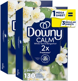 Downy CALM, Mega Dryer Sheets, White Tea & Bergamot, 130 Count Downy CALM, Mega Dryer Sheets, White Tea & Bergamot, 130 Count