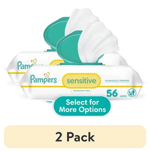 Pampers Sensitive Baby Wipes, 2-Pack, 56 Total Wipes, Clinically Proven, Fragrance Free, Unscented, Hypoallergenic, Water Based, Flip-Top Packs Pampers Sensitive Baby Wipes, 2-Pack, 56 Total Wipes, Clinically Proven, Fragrance Free, Unscented, Hypoallergenic, Water Based, Flip-Top Packs