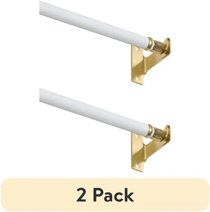 2 Pack Mainstays Adjustable Round Sash Curtain Rod, 48-84in, 7/16in Diameter, White Finish 2 Pack Mainstays Adjustable Round Sash Curtain Rod, 48-84in, 7/16in Diameter, White Finish