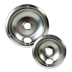 Mainstays R102C2 Universal Chrome-Plated Drip Bowls, Set of 2, 1 Small and 1 Large Mainstays R102C2 Universal Chrome-Plated Drip Bowls, Set of 2, 1 Small and 1 Large