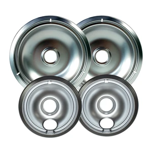 Mainstays R101C4 Universal Chrome Plated Drip Bowls, 2 Large and 2 Small, Set of 4 Mainstays R101C4 Universal Chrome Plated Drip Bowls, 2 Large and 2 Small, Set of 4