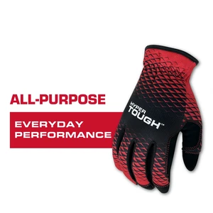 Hyper Tough All Purpose Performance Work Gloves, Synthetic Leather, Black/Red, Adult Unisex, Medium Hyper Tough All Purpose Performance Work Gloves, Synthetic Leather, Black/Red, Adult Unisex, Medium