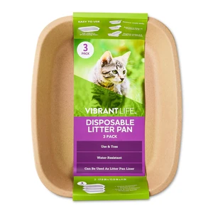 Vibrant Life Disposable Water-Resistant Cat Litter Box, 3 Count Vibrant Life Disposable Water-Resistant Cat Litter Box, 3 Count