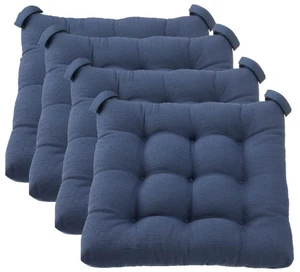 Mainstays Textured Chair Seat Pad 4-Piece Set Navy 15.5x16in Mainstays Textured Chair Seat Pad 4-Piece Set Navy 15.5x16in