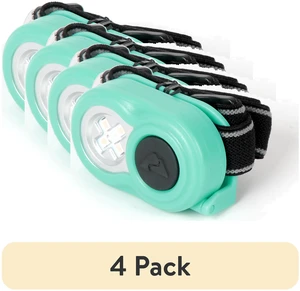 Ozark Trail Mini LED Headlamp, 25 Lumens, Battery Powered, 4 Pack, Teal Ozark Trail Mini LED Headlamp, 25 Lumens, Battery Powered, 4 Pack, Teal