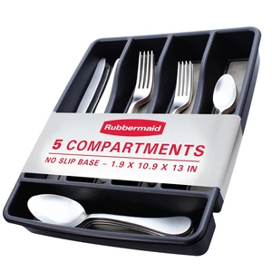 Rubbermaid Silverware Organizer, Small, Black Rubbermaid Silverware Organizer, Small, Black