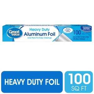 100 sq ft Great Value Heavy Duty Aluminum Foil 100 sq ft Great Value Heavy Duty Aluminum Foil