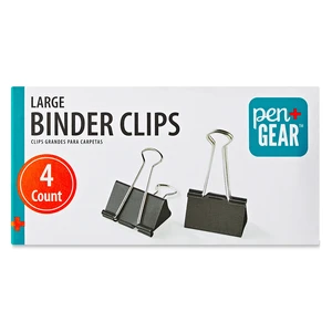 Pen+Gear Large Metal Binder Clips, Black, 4 Count Pen+Gear Large Metal Binder Clips, Black, 4 Count